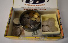 Various coins and a WWI medal