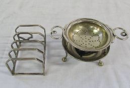 Small silver toast rack Birmingham 1913