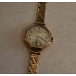 9ct gold Vertex ladies wristwatch, appro