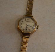 9ct gold Vertex ladies wristwatch, appro