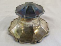 Silver capstan inkwell (lid a/f) Birming