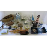Selection of nautical themed items inc s