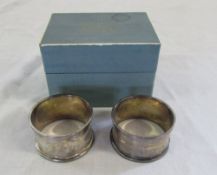 Cased pair of silver napkin rings Birmin