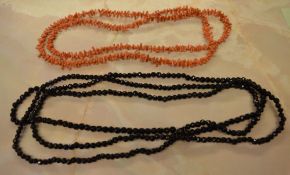 Coral necklace and two others