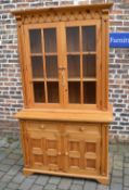 Large pine display cabinet H2.17m by W1.