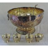 Large silver plate punch bowl by Clark B