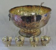 Large silver plate punch bowl by Clark B