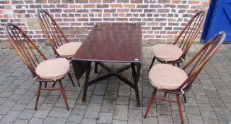 Ercol table & 4 Ercol high back chairs