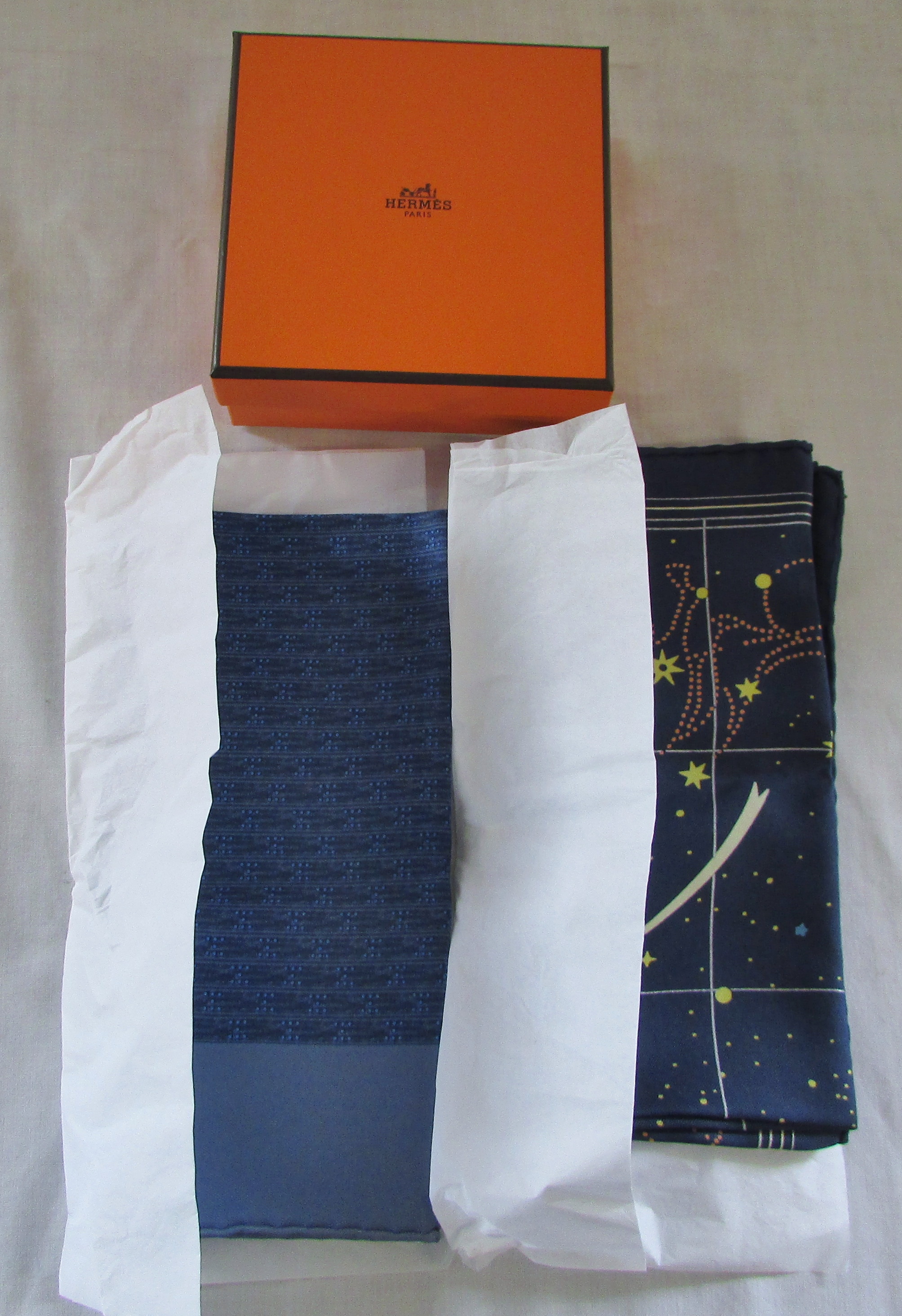 Hermes Paris silk gents handkerchiefs (2 - Image 2 of 2