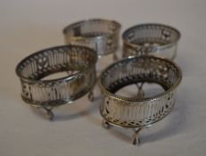 4 silver salt stands, no liners - approx