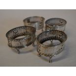 4 silver salt stands, no liners - approx