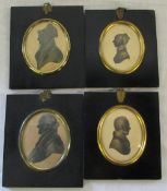 4 19th century portrait silhouette minia
