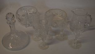 Glassware including a ships decanter, tw
