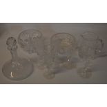 Glassware including a ships decanter, tw