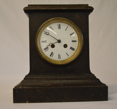 Metal cased mantle clock