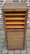 Wooden tambour door filing cabinet