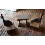 2 dressing table tops and a pine stool