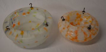 2 1930s glass lamp shades