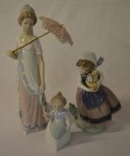 3 Llado / Nao figures of a lady and two