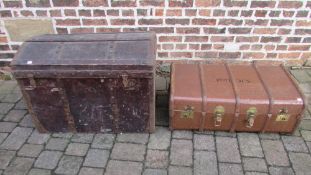 Dome top Captains trunk & one other trun