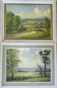 Pair of oil on boards of rural scenes by