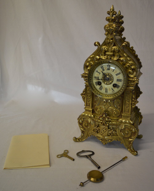 French brass mantle clock