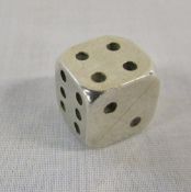 Solid silver dice London 1956 maker CCP