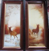 Pair of stag prints by E Vouga 49 cm x 1