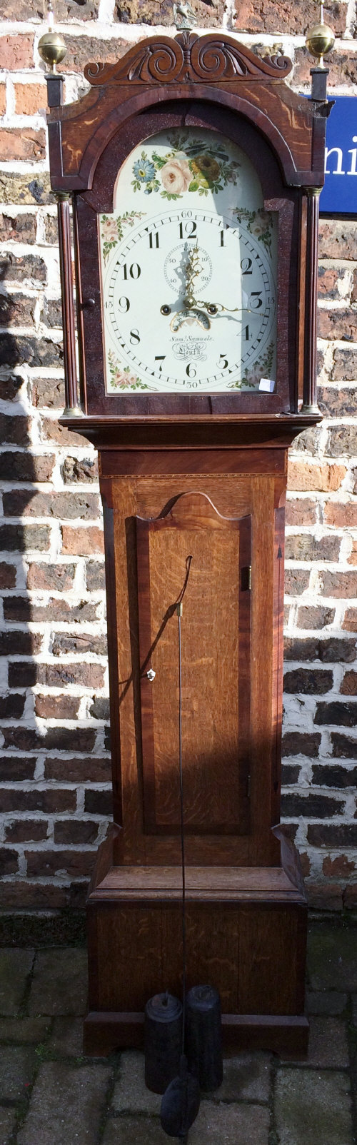 Late Georgian oak longcase clock by Samu