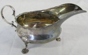 Large silver sauce boat Sheffield 1918 m