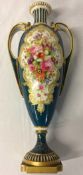 Royal Worcester two handled vase hand de