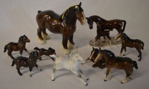 8 Beswick horse figures and one other (a