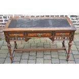 Victorian walnut veneer desk (missing ba