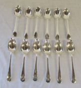 12 silver dessert spoons Sheffield 1934/