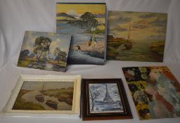 Various oil paintings including R A Ilet