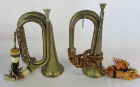 2 brass bugles