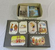 Postcard album with assorted cards inc t