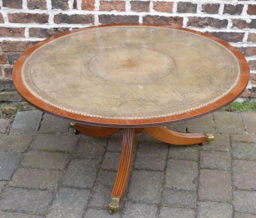 Regency style circular coffee table on s