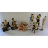 Assorted semi nude female figurines