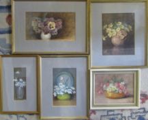 Selection of still life watercolours wit