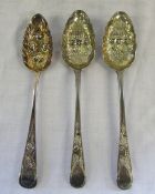 3 silver berry spoons Edinburgh 1813 and