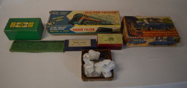 Various vintage toys including Golden Fa