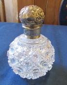 Victorian silver topped cut glass scent