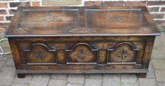 Reproduction 18th century carved oak cof