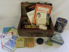 Small suitcase containing old theatre pr