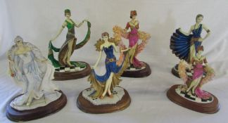 6 Leonardo Art Deco style figurines