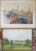 Pair of watercolours by V L Small