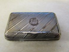 Georgian silver snuff box London 1811 'F