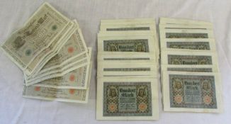 German bank notes consisting of 100 mark