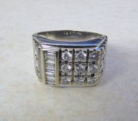 18ct white gold gents diamond ring total